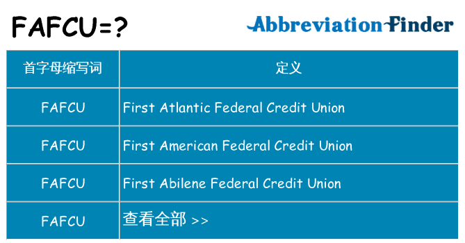 fafcu 代表什么