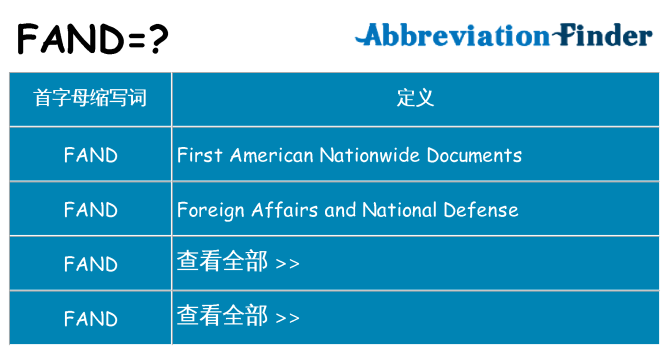 fand 代表什么