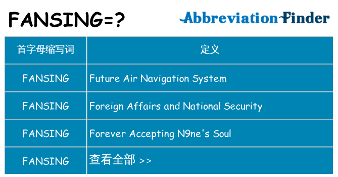 fansing 代表什么