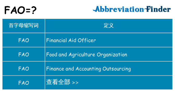 fao 代表什么
