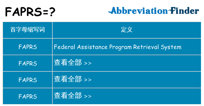 faprs 代表什么