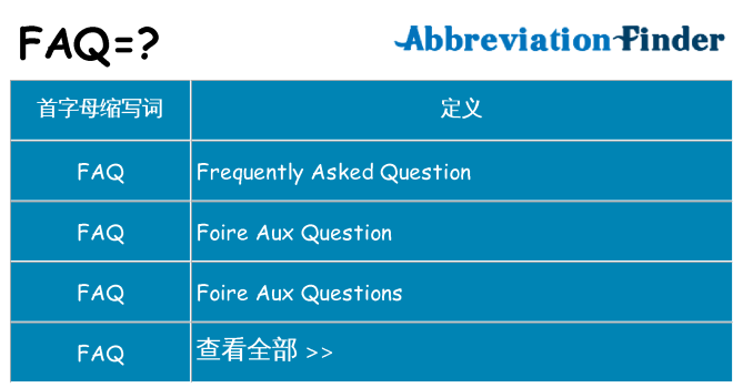 faq 代表什么