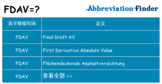 fdav 代表什么