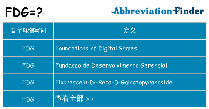 fdg 代表什么