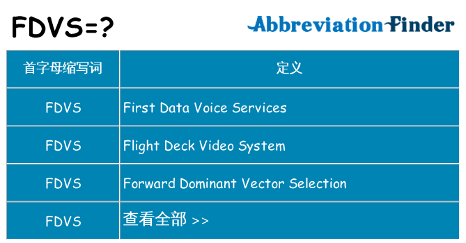 fdvs 代表什么