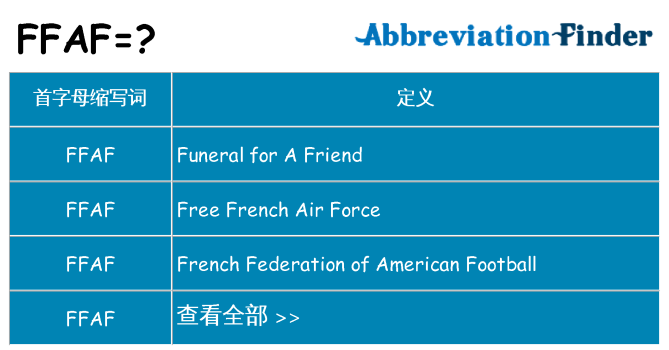 ffaf 代表什么