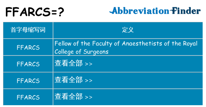 ffarcs 代表什么