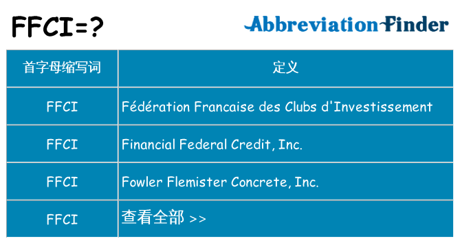 ffci 代表什么