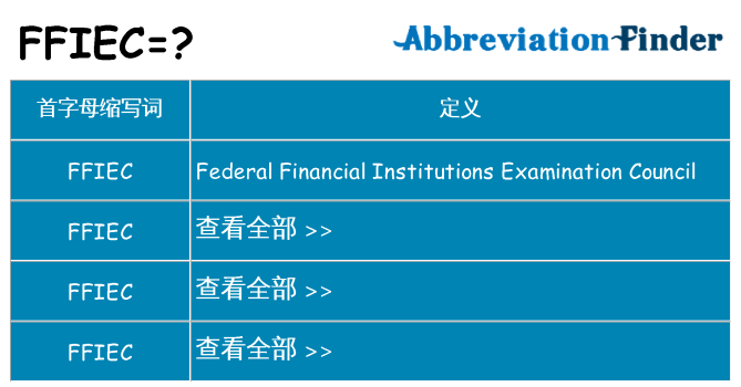ffiec 代表什么