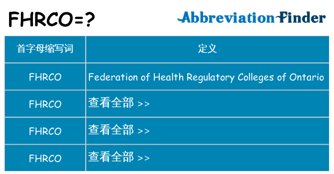 fhrco 代表什么