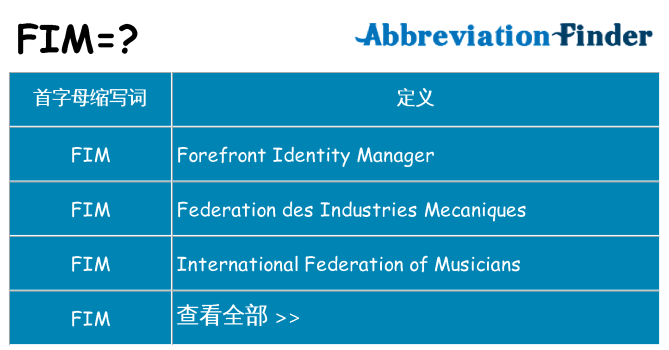fim 代表什么