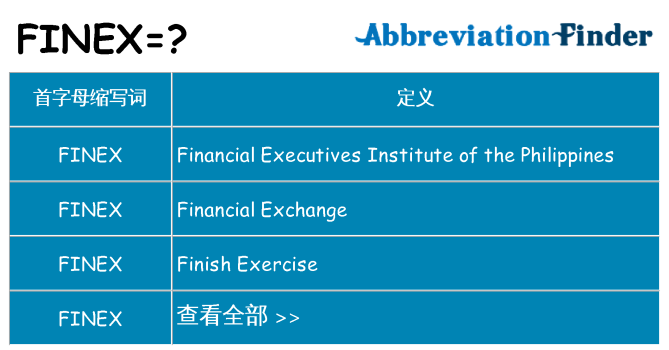finex 代表什么