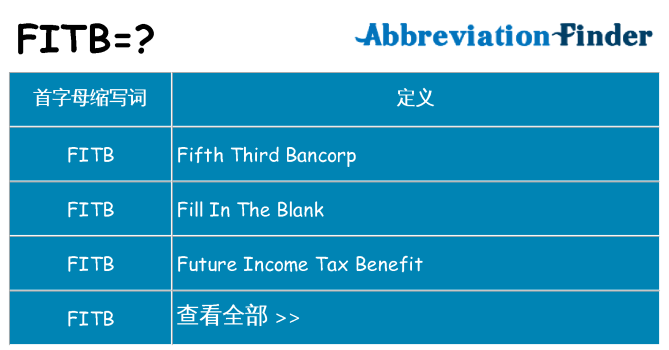 fitb 代表什么