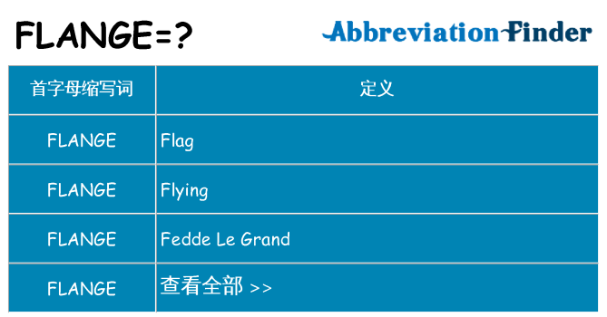 flange 代表什么