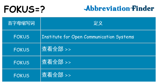 fokus 代表什么