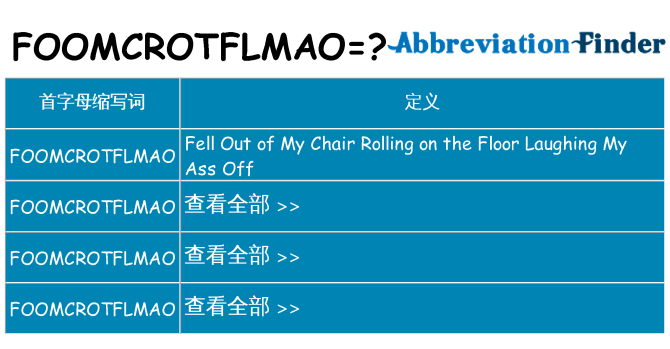 foomcrotflmao 代表什么