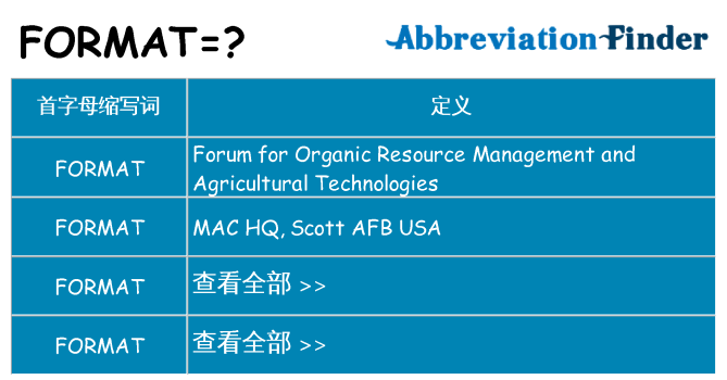 format 代表什么