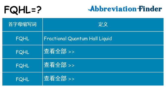 fqhl 代表什么