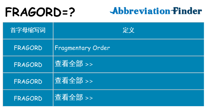 fragord 代表什么