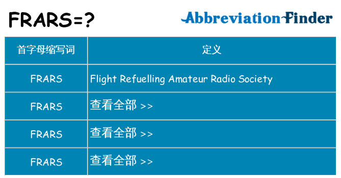 frars 代表什么