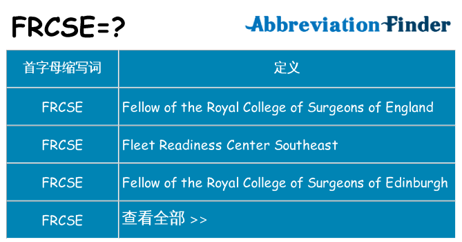 frcse 代表什么