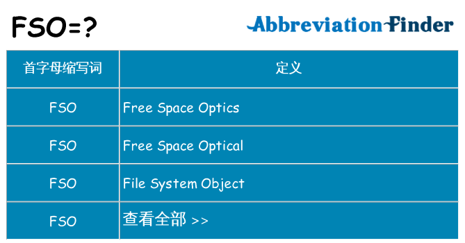 fso 代表什么