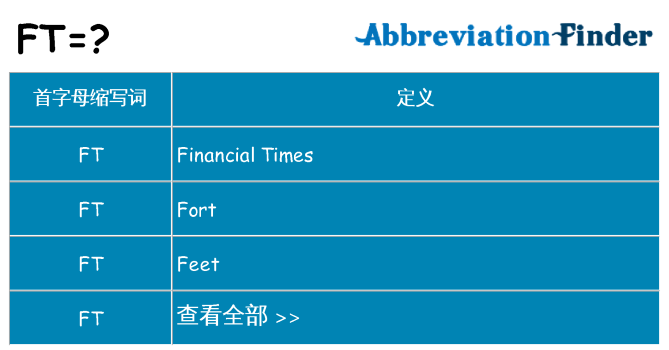 ft 代表什么
