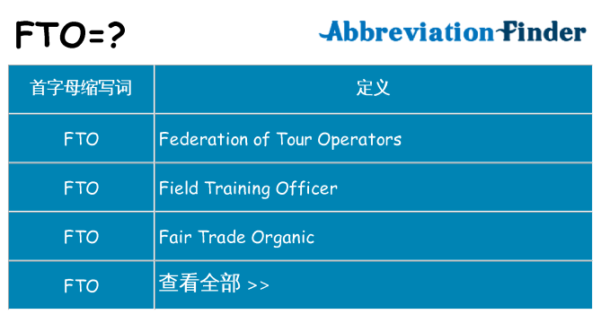 fto 代表什么