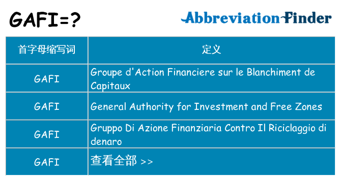 gafi 代表什么