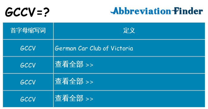 gccv 代表什么