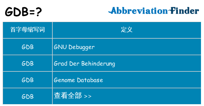 gdb 代表什么