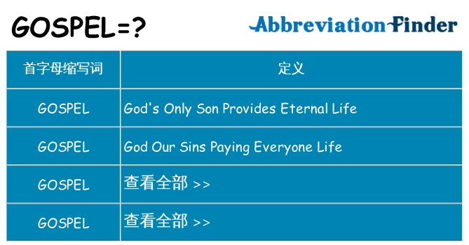 gospel 代表什么