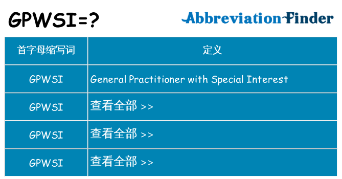 gpwsi 代表什么