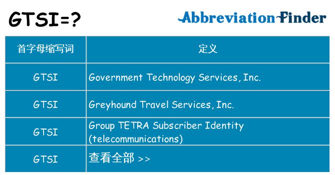 gtsi 代表什么