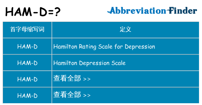 ham-d 代表什么