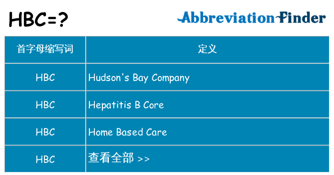 hbc 代表什么