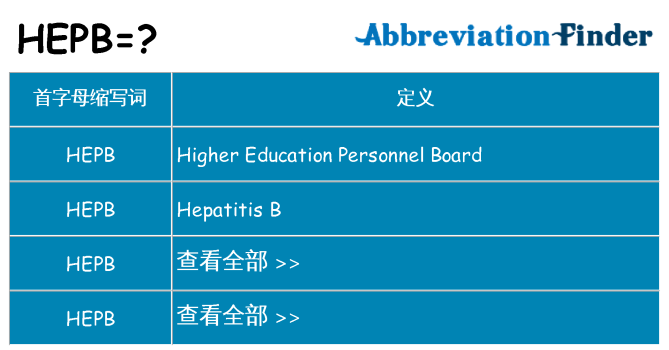 hepb 代表什么