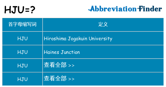 hju 代表什么