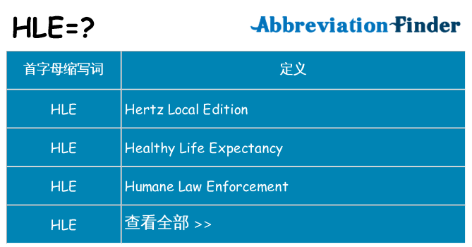 hle 代表什么