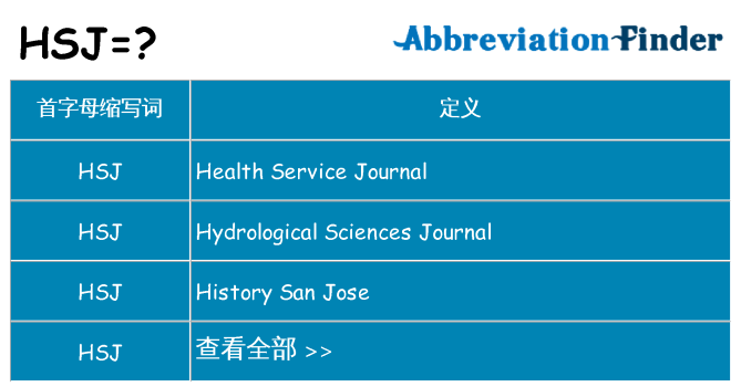 hsj 代表什么