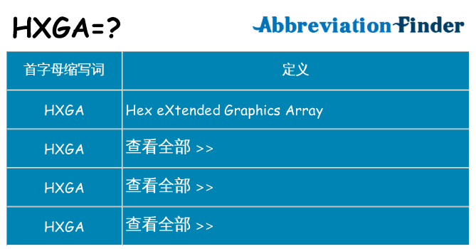 hxga 代表什么