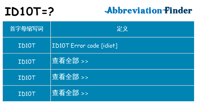 id10t 代表什么