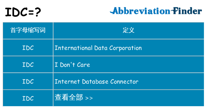 idc 代表什么
