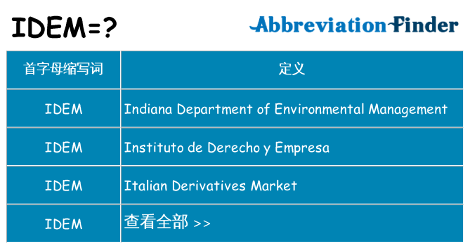 idem 代表什么