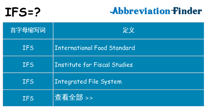 ifs 代表什么