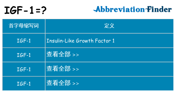 igf-1 代表什么