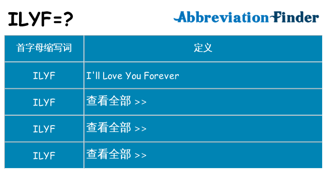 ilyf 代表什么
