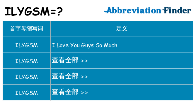 ilygsm 代表什么