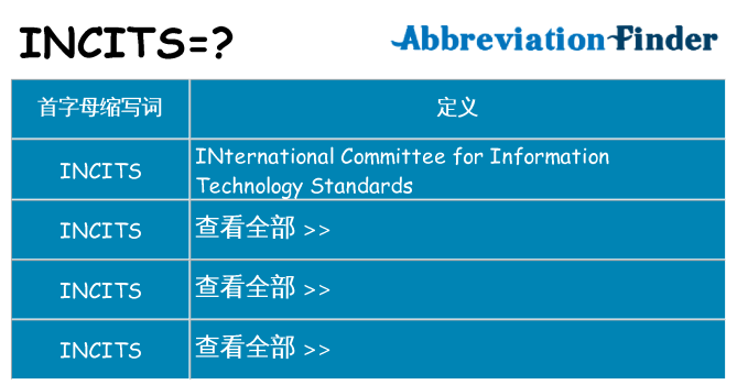 incits 代表什么