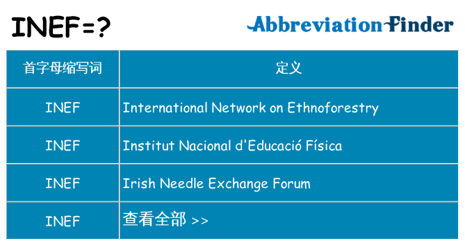 inef 代表什么